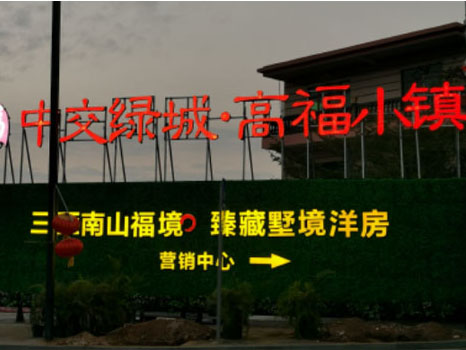中交高福小镇绿植墙发光字